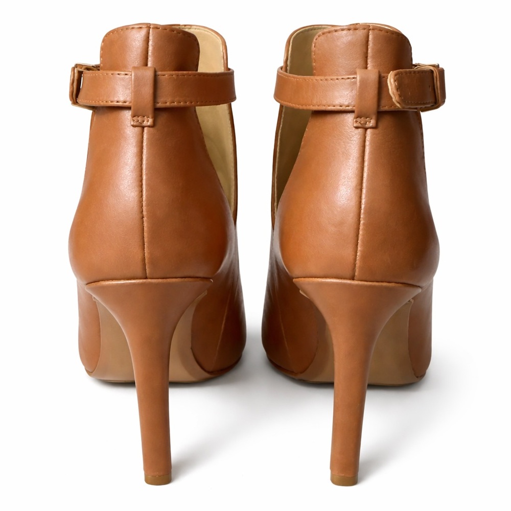 MICHAEL Michael Kors Tan Heeled Peep Toe Booties - Picture 5 of 9